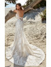 Heavily Sequined Embroidered Tulle Lace Sexy Fit-n-flare Wedding Dress Heavily Sequined Embroidered Tulle Lace Sexy Fit-n-flare Wedding Dress